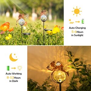 Garden Decor Outdoor Solar Fairy Lights - Spring Garden Light Metal Stakes Yard Art Decorations, Waterproof LED Solar Lights for Garden Gifts Patio Lawn Backyard Landscape