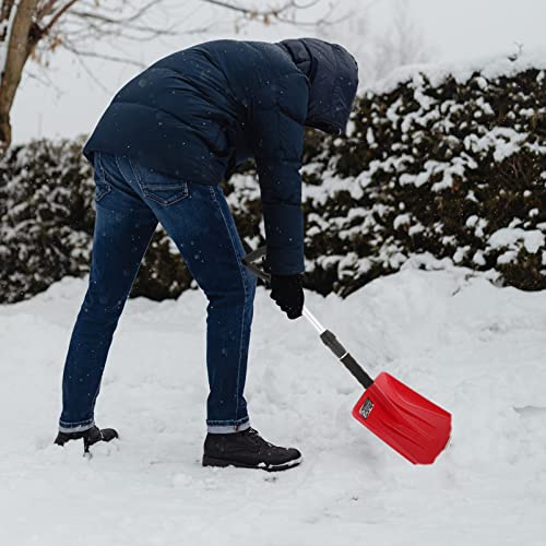 YARDWE Spatula Metal Snow Shovel Extendable Ice Shovel Winter Snow Removal Tool Mud Garden Utility Shovel for Car Camping Outdoor Activities Red Multitools