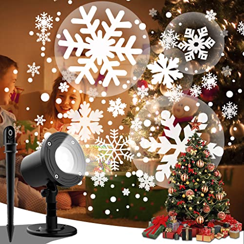 New 2023 Christmas Indoor Outdoor Waterproof LED Snowflake Projector Lights,Snowfall Projection Lamp for Christmas Theme Party, Holiday, Halloween, Home Birthday Party and Garden Xmas Decoration