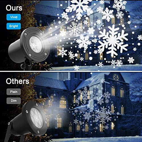 New 2023 Christmas Indoor Outdoor Waterproof LED Snowflake Projector Lights,Snowfall Projection Lamp for Christmas Theme Party, Holiday, Halloween, Home Birthday Party and Garden Xmas Decoration