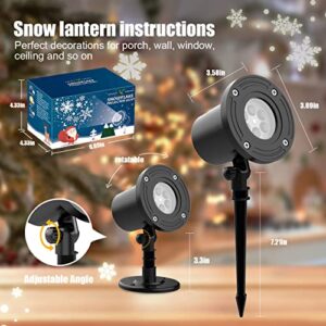 New 2023 Christmas Indoor Outdoor Waterproof LED Snowflake Projector Lights,Snowfall Projection Lamp for Christmas Theme Party, Holiday, Halloween, Home Birthday Party and Garden Xmas Decoration