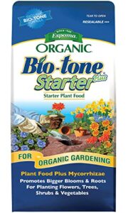 espoma organic bio-tone starter plus 4-3-3 natural & organic starter plant food with both endo & ecto mycorrhizae; 8 lb. bag; the ultimate starter plant food
