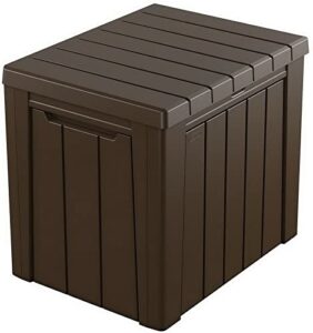 alidam deck box storage box 30 gallon resin outdoor deck box storage table weatherproof patio deck garden furniture