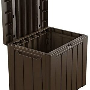 ALIDAM Deck Box Storage Box 30 Gallon Resin Outdoor Deck Box Storage Table Weatherproof Patio Deck Garden Furniture