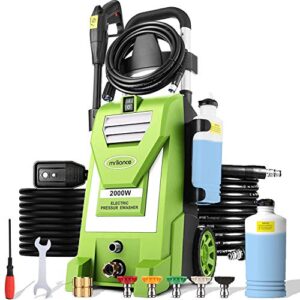 mrliance electric pressure washer 2.9gpm 1800w 5 spray tips+soap bottle, power washer cleaner for fences, patios, cars,