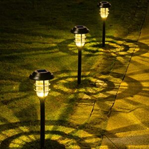 solpex 8 pack solar lights outdoor, warm white solar landscape lights, waterproof outdoor solar lights walkway for patio, lawn, yard and landscape