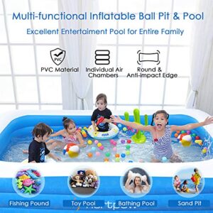 Inflatable Swimming Pool for Adults Kids, 130" X 73" X 22" Full-Sized Family Swimming Pool, Blow Up Pool for Outdoor, Garden, Backyard, Summer Water Party