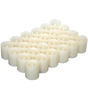 24 Pack Flameless LED Votive Candles Tea Lights Candles Battery Operated Flickering Tealights for Wedding Valentine's Day Halloween Christmas Party Garden Decoration,Cream White