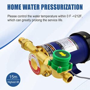 120W Home Water Pressure Booster Pump with Automatic Water Flow Switch, 115VAC, 396 GPH, 21.7 PSI, Automatic Home Water Pressure Booster Pump for Bathroom/Household.