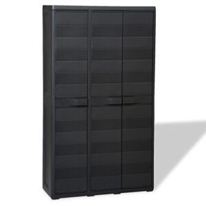 festnight garden storage cabinet with 3 doors & 4 adjustable shelves with locking system home garden decor black