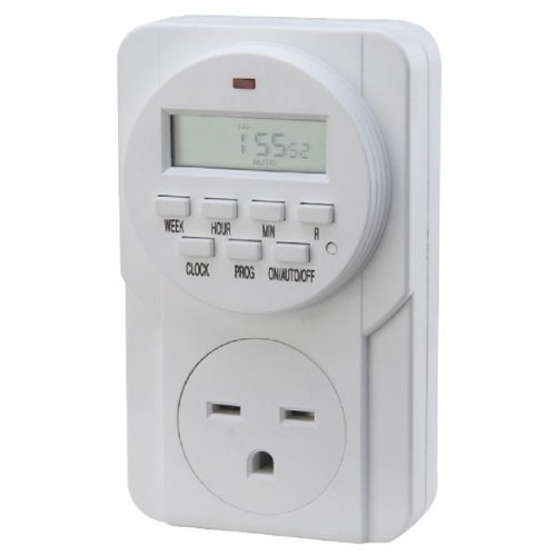 7-Day Digital Programmable Timer - 1 Outlet - Controls Grow System Devices - 60Hz - 240V - 15A - UltraGROW UG-TR/D1/240, Model: , Home & Garden Store