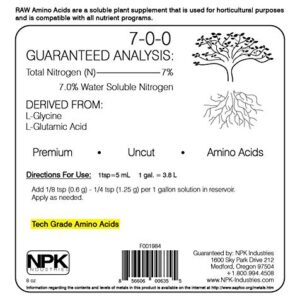 RAW - Amino Acids Plant Supplement is a chelator to Increase Uptake of Calcium ions Build Strong Cell Walls for Horticultural Purposes Indoor Outdoor use 8oz