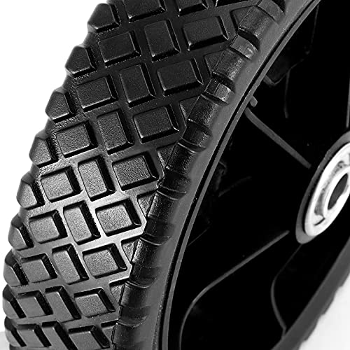 PINGEUI 4 PCS 8 Inch Plastic Spoked Wheel, Plastic Wheel with Diamond Tread, Replacement Tire Assembly for Hand Trucks, Lawn Mowers, Utility Carts