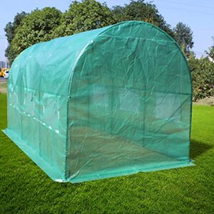 Greenhouse Outdoor Plant Gardening Hot Greenhouse 12' X 7' X 7' Portable Greenhouse Large Walk-in Green Garden Hot House with Roll-Up Windows, Zippered Door