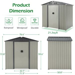 AECOJOY 6' x 4' Outdoor Storage Shed, Small Tool Shed with Sliding Door,Outside Storage Cabinet for Garden, Backyard.