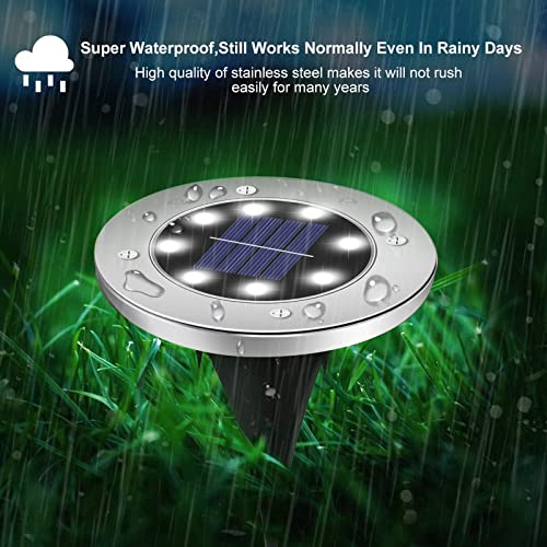 BROOM Solar Outdoor Lights 12Packs,Garden Solar Lights Outdoor Waterproof Pathway Lights Outdoor Lighting Decor Bright In-Ground Lights for Lawn, Patio, Yard, Driveway, Step and Walkway White Light