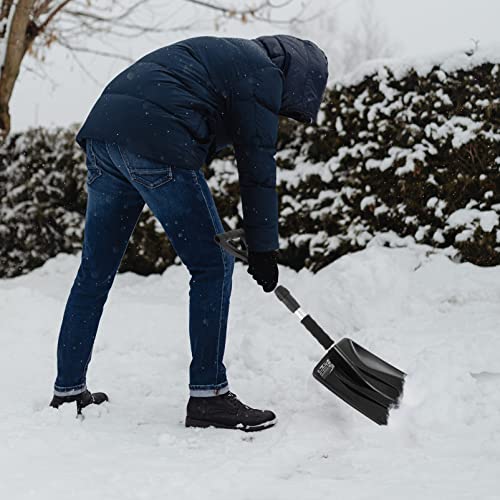 Yardwe Multitools Retractable Snow Shovel Aluminum Alloy Snow Shovel with D- Grip Handle Large Snowboard Shovel for Outdoor Garden Patio Lawn Black Ar Multitool