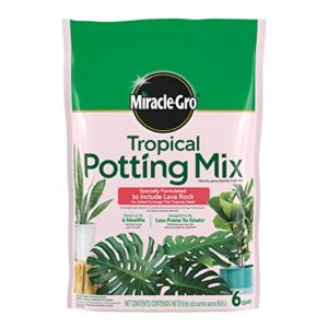 miracle-gro tropical potting mix, 6 qt. – growing media for tropical plants living in indoor and outdoor containers