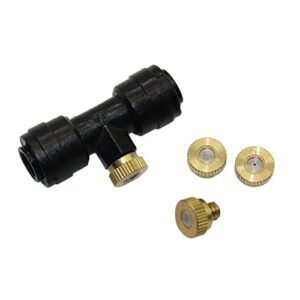 vieue garden drip irrigation system accessories brass sprayer with 1/4 inch tube outer diameter sliding locking tee connector garden atomizing irrigation atomizing nozzle 100 sets (color : 0.3mm)