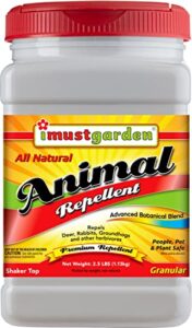 i must garden deer, rabbit and groundhog repellent: all-weather granular formula – 2.5lb shaker jar