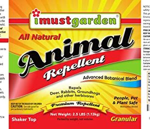 I Must Garden Deer, Rabbit and Groundhog Repellent: All-Weather Granular Formula – 2.5lb Shaker Jar