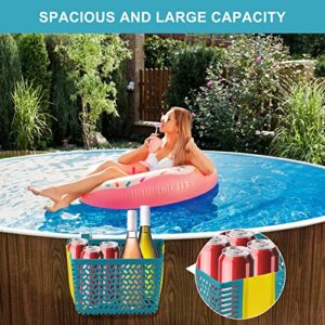 Poolside Storage Basket,Above Ground Pool Storage Basket,Pool Storage Bin for Framed Swimming Pools,Pool Toy Basket,Poolside Storage Containers Basket to Organize Clothes