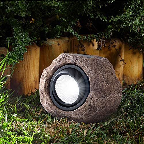 Timeflies Landscape Rock Light, Solar Powered Garden Lights Outdoor Decorative Waterproof LED Spotlight for Pathway, Walkway, Yard, Patio