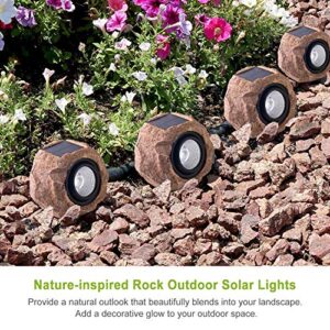 Timeflies Landscape Rock Light, Solar Powered Garden Lights Outdoor Decorative Waterproof LED Spotlight for Pathway, Walkway, Yard, Patio