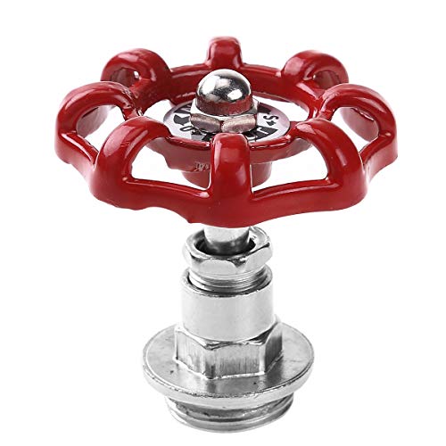 Aislor Outdoor Faucet Water Spigot Handle,Round Wheel Loft Valve Replacement Parts Red DN15