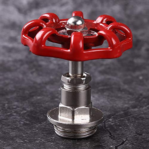 Aislor Outdoor Faucet Water Spigot Handle,Round Wheel Loft Valve Replacement Parts Red DN15