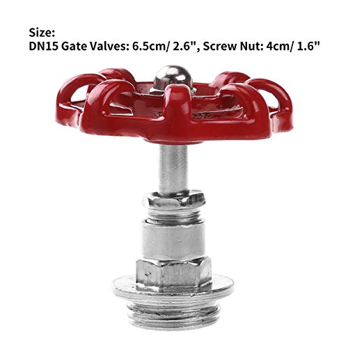 Aislor Outdoor Faucet Water Spigot Handle,Round Wheel Loft Valve Replacement Parts Red DN15