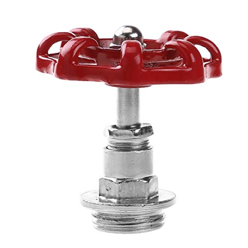 Aislor Outdoor Faucet Water Spigot Handle,Round Wheel Loft Valve Replacement Parts Red DN15