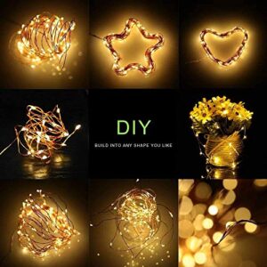 nircsom Fairy Lights Battery Christmas String Lights, 66Ft 200 LED Waterproof Remote Timer Control Copper Wire Lights, Fairy Lights Decoration String Lights for Patio Garden Yard Party Wedding