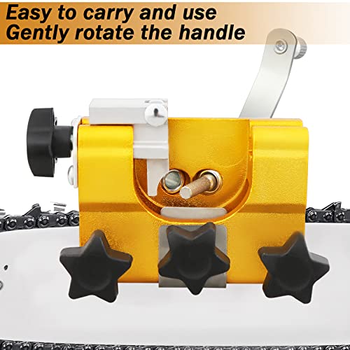 Wusteg Chainsaw Sharpener Tool Chainsaw Sharpening Jig Chainsaw Sharpening Kit for All Kinds of Chain Saws and Electric Saws, Lumberjack, Garden Worker Chainsaw Accessories, 3.9x2.6 inch