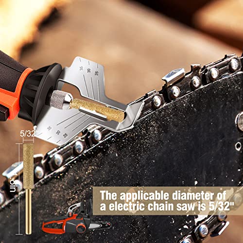 Biggun 36pcs High Hardness Diamond Chainsaw Sharpener, Durable Emery Made, Easy to Install, 3 Sizes Titanium Plated Sharpening Wheels for Chainsaw Sharpener, 12 Pcs Each Size(5/32'', 3/16'', 7/32'')