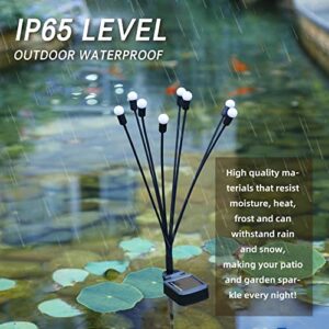 Solar Garden Swing Lights - 8 LED Outdoor Firefly Lights, Waterproof Path Lights, Sway with The Wind, for Yard Pathway Landscape Decor, Warm Yellow (2 Pack)