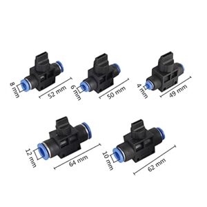 VIEUE Garden Drip Irrigation System Accessories Air Speed Control Valve is Quickly Connected to Manual Pneumatic Control Valve 4mm/6mm/8mm/10mm/12mm Push-in Air Pipe Switch (Specification : 4mm)