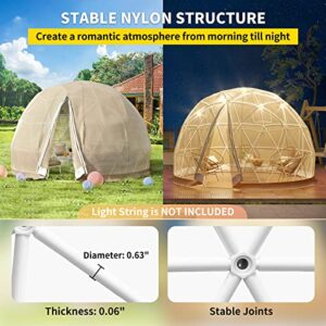 VEVOR 12FT Garden Dome Bubble Tent, Upgraded Geodesic Dome Greenhouse with Transparent TPU Cover and Polyester Gauze, Waterproof Garden Dome House Suitable for Patio and Dining Places