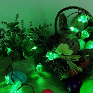 WATERGLIDE 1 Pack St. Patricks Day Shamrocks Lights, 50 LED Outdoor Decorative String Lights, Battery Operated Lucky Clover Light, 8 Lighting Modes & Timer, Waterproof for Party Garden Home Decor