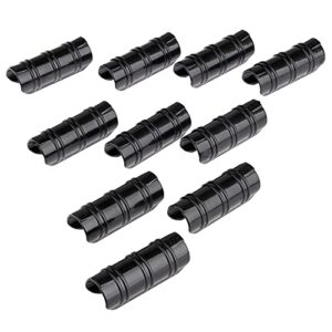mtsooning 10pcs 19mm/0.75inch black plastic greenhouse clips frame pipe tube, garden buildings tube clip, snap net fixed pipe clamps for greenhouse banner frame shelters