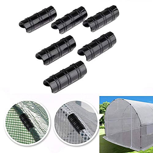 Mtsooning 10PCS 19mm/0.75inch Black Plastic Greenhouse Clips Frame Pipe Tube, Garden Buildings Tube Clip, Snap Net Fixed Pipe Clamps for Greenhouse Banner Frame Shelters