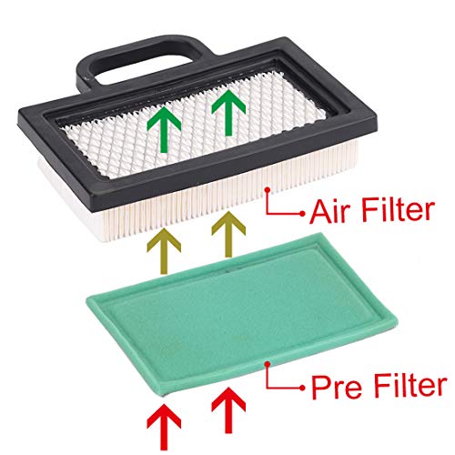 698754 273638 Air Filter with O-il Fuel Filter for BS 499486S 695667 273638S Intek Extended Life Series V-Twin 18-26 HP Lawn Mower Tractor