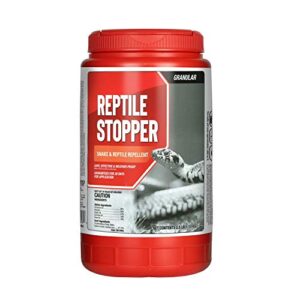 reptile stopper granular repellent – safe & effective, all natural food grade ingredients; repels snakes and other reptiles; ready to use, 2.5 lb shaker jug