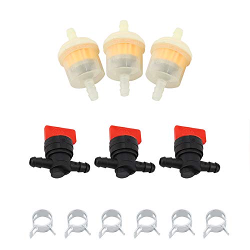 In Line Fuel Gas Filter Shut Cut Off Valve Clamp Fuel Filters Replacement Part Lawn Mower Clamps Garden Brush Cutter Lawnmower Sets for Garden and Agricultural