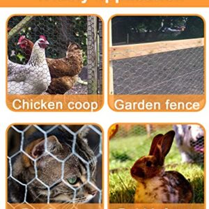 Garden Poultry White Chicken Wire - 13.7 '' × 236 '' Chicken Wire for Crafts, Garden Fence Animal Barrier, 1 inch Mesh Poultry Netting Fence, Pet/Rabbit/Chicken Wire Fencing