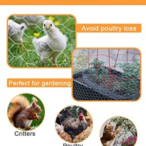 Garden Poultry White Chicken Wire - 13.7 '' × 236 '' Chicken Wire for Crafts, Garden Fence Animal Barrier, 1 inch Mesh Poultry Netting Fence, Pet/Rabbit/Chicken Wire Fencing