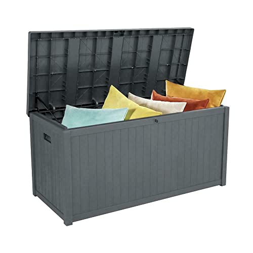 Container Indoor Outdoor Storage Shed Bin Organizer Box All Weather UV, Entryway Chest Garden Backyard Patio Pool Deck