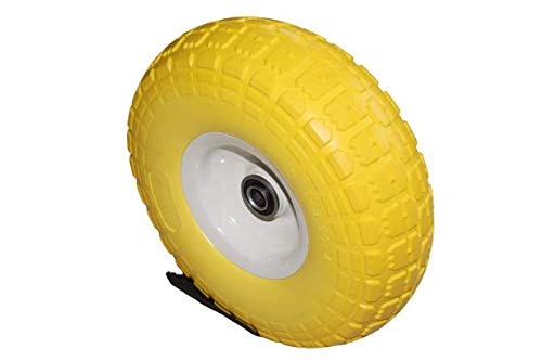 Kunhua 11-pu-y-dh-16p 4.10/3.50-4" Flat Free Hand Truck/Utility Tire, 2.25" Offset Hub, 5/8" Ball Bearings, 10" Tire Diameter,knobby Tread