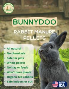 bunnydoo select – rabbit manure fertilizer – organic – 2 pound bag