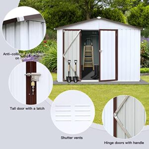 Morhome Sheds & Outdoor Storage,6x8 FT Outdoor Storage Shed,Tool Garden Metal Sheds with Lockable Door,Outside Waterproof Storage House for Backyard Garden, Patio, Lawn